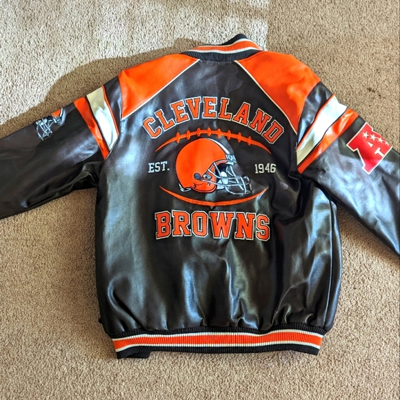 NFL Jackets & Coats Vintage Cleveland Browns Nfl Leather Bomber